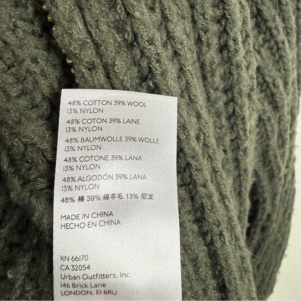 Anthropologie Pilcro Zip Front Longline Green Cardigan Sweater Wool Blend Sz 2X - Picture 12 of 16